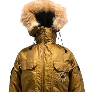One of a Kind Gold Canada goose Parka by Margarita Voultsos